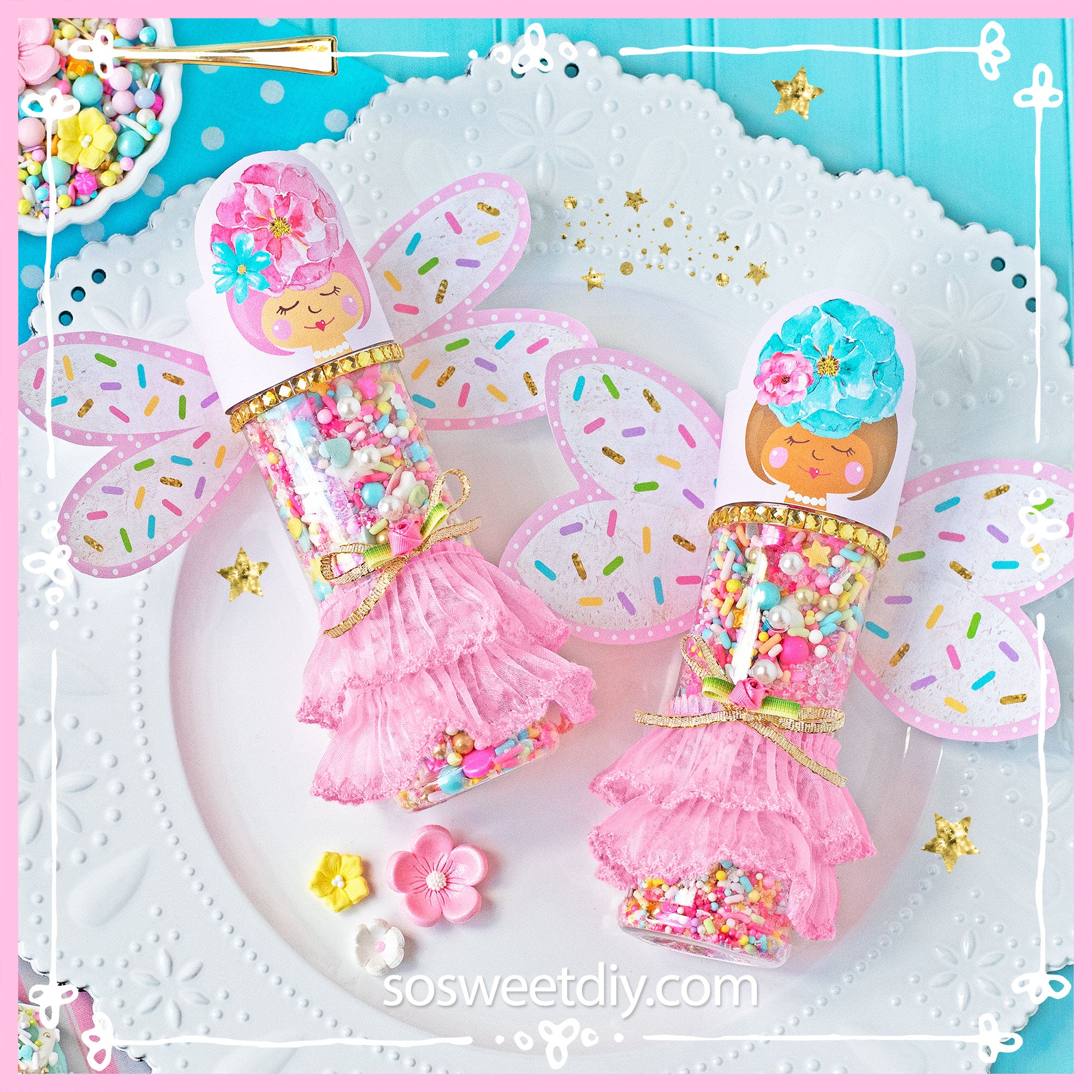 Fairy party sprinkle jars.