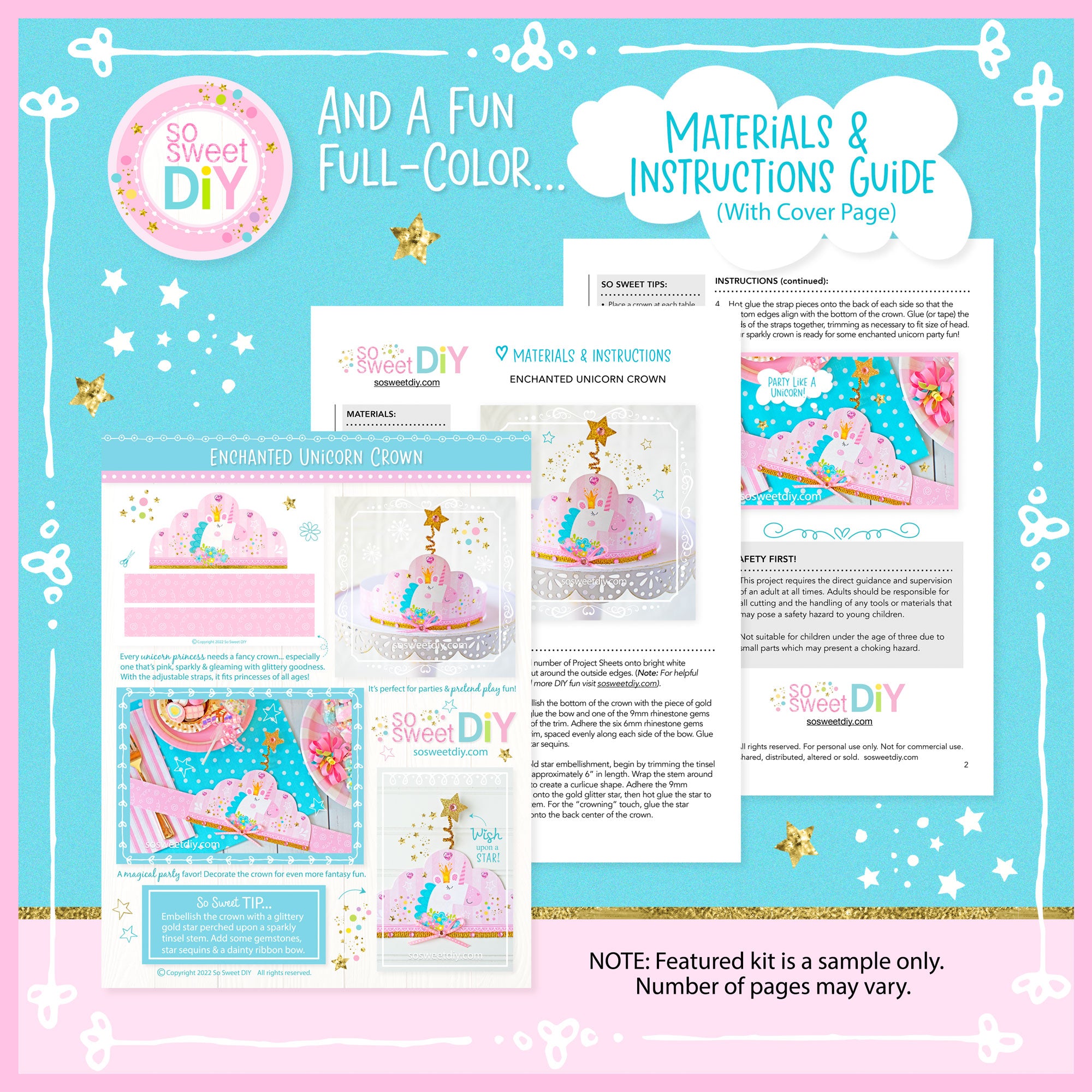 Adopt a Unicorn Party Kit / Certificate / Adoption Sign / Favor Tag / Craft  Activities, colouring sheet, unicorn names and unicorn crown