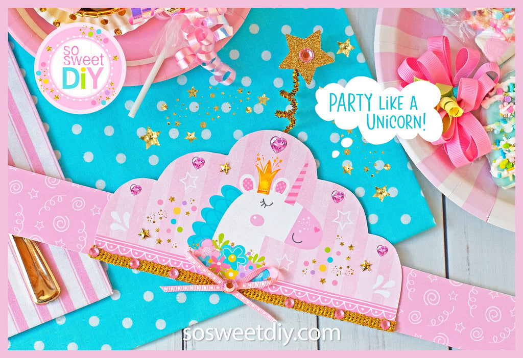 Unicorn Crown Party Favors Printable Kit