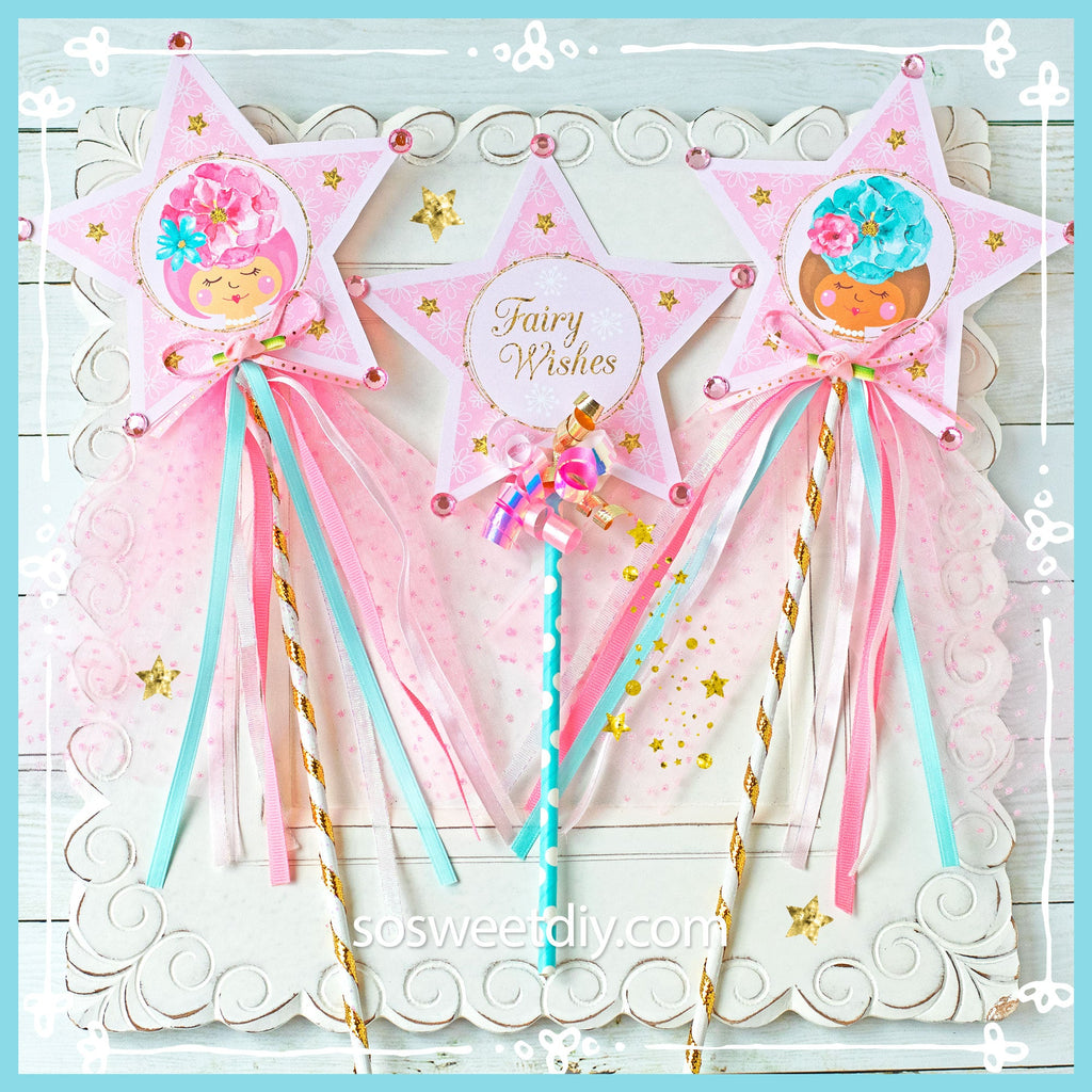 Fairy Wands Party Favors Printable Kit