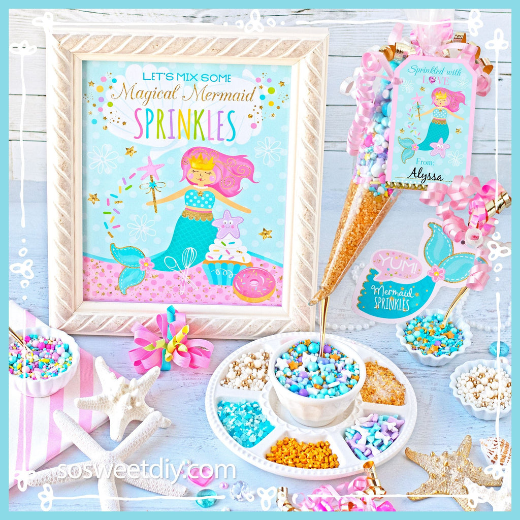 Mermaid DIY Sprinkles Party Printable Kit