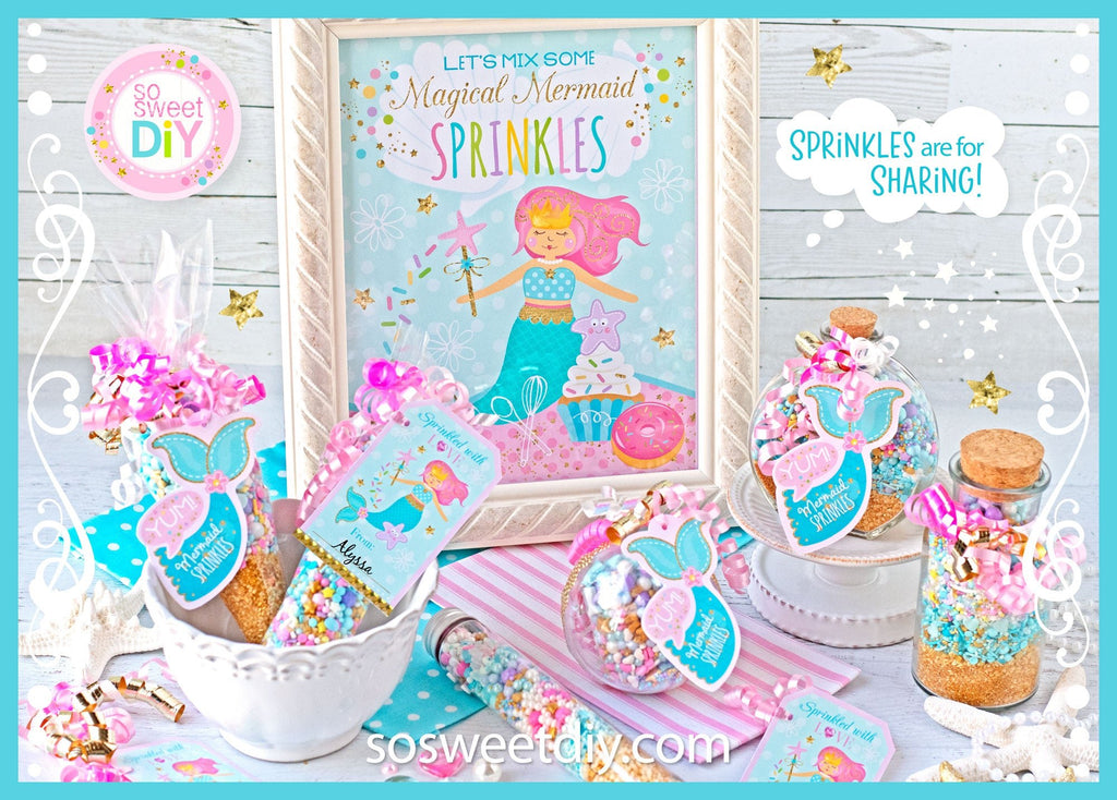 Mermaid DIY Sprinkles Party Printable Kit