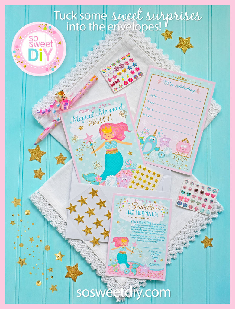 Mermaid Party Invitation Printable Kit