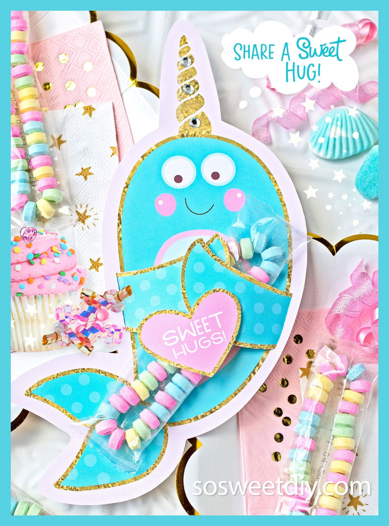 Narwhal Party Favor Treat Cards Printable Kit