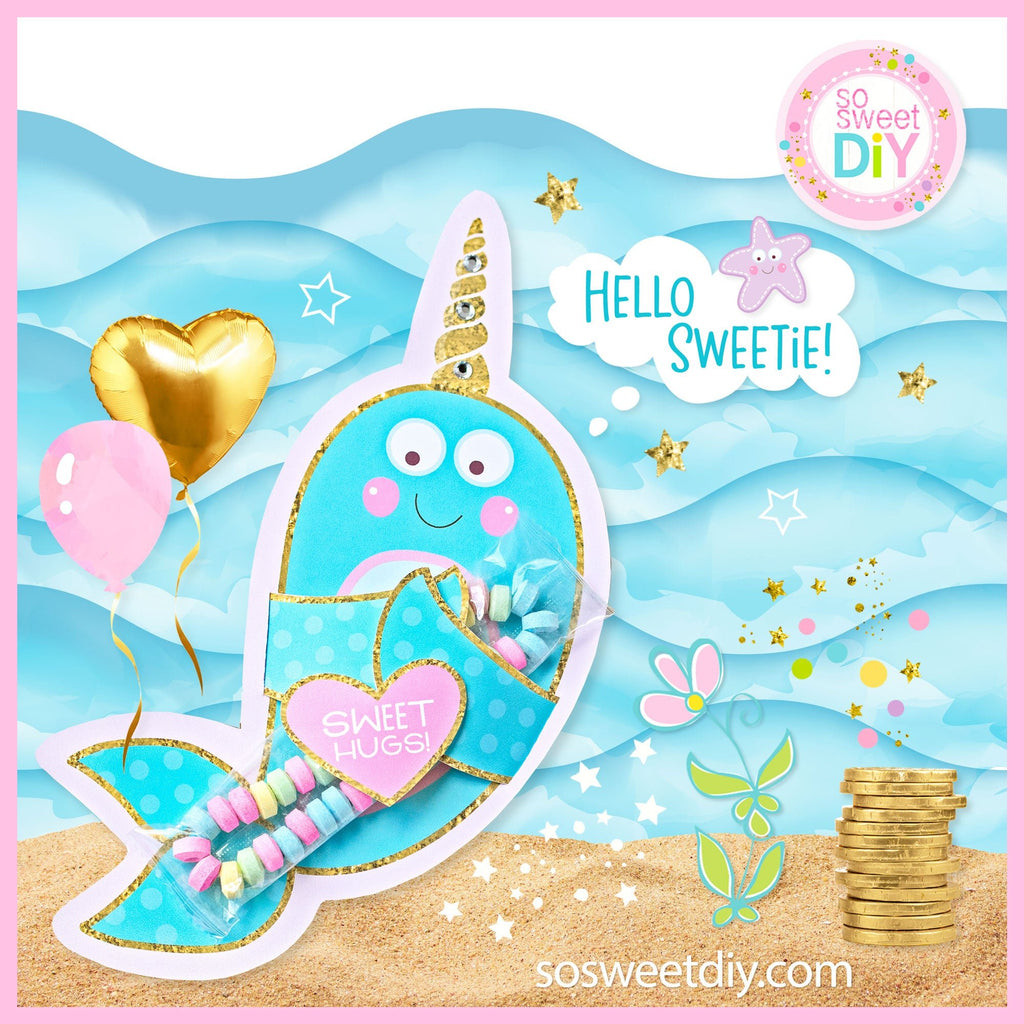 Narwhal Party Favor Treat Cards Printable Kit