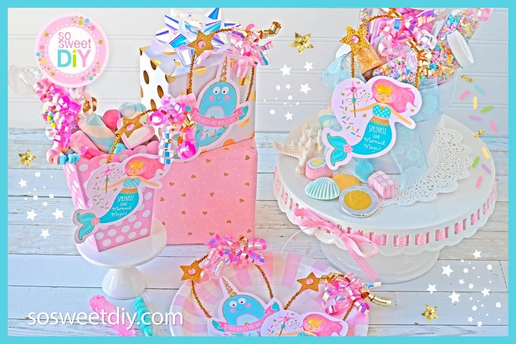 Mermaid and Narwhal Sprinkle Party Favors Printable Kit