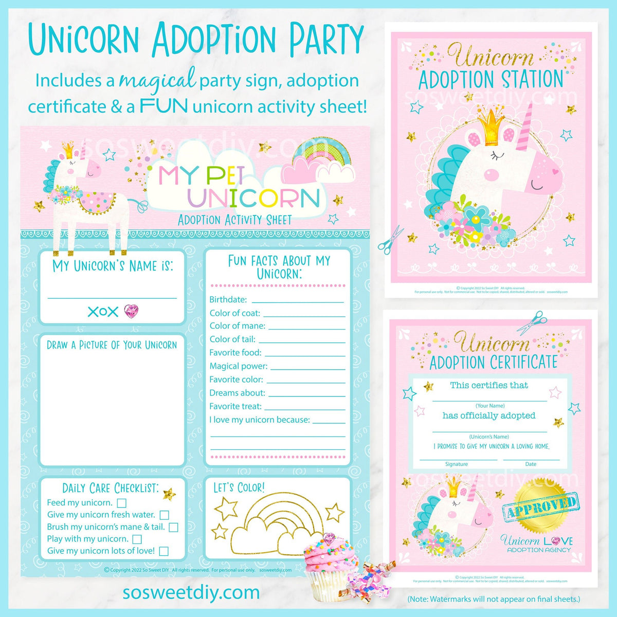 Host a Magical Unicorn Adoption Party! | So Sweet DIY