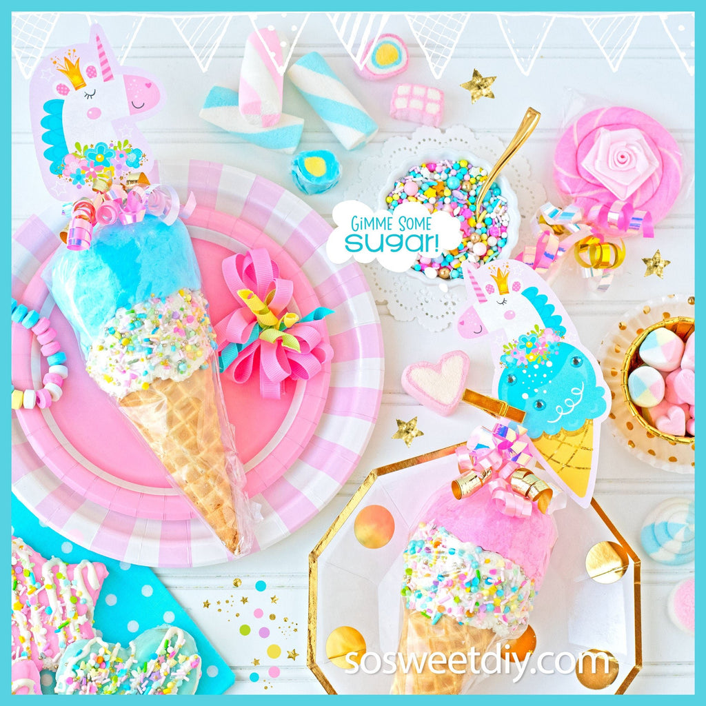 Unicorn Party Treat Toppers Printable Kit