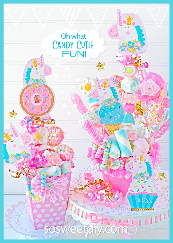 Unicorn Party Treat Toppers Printable Kit