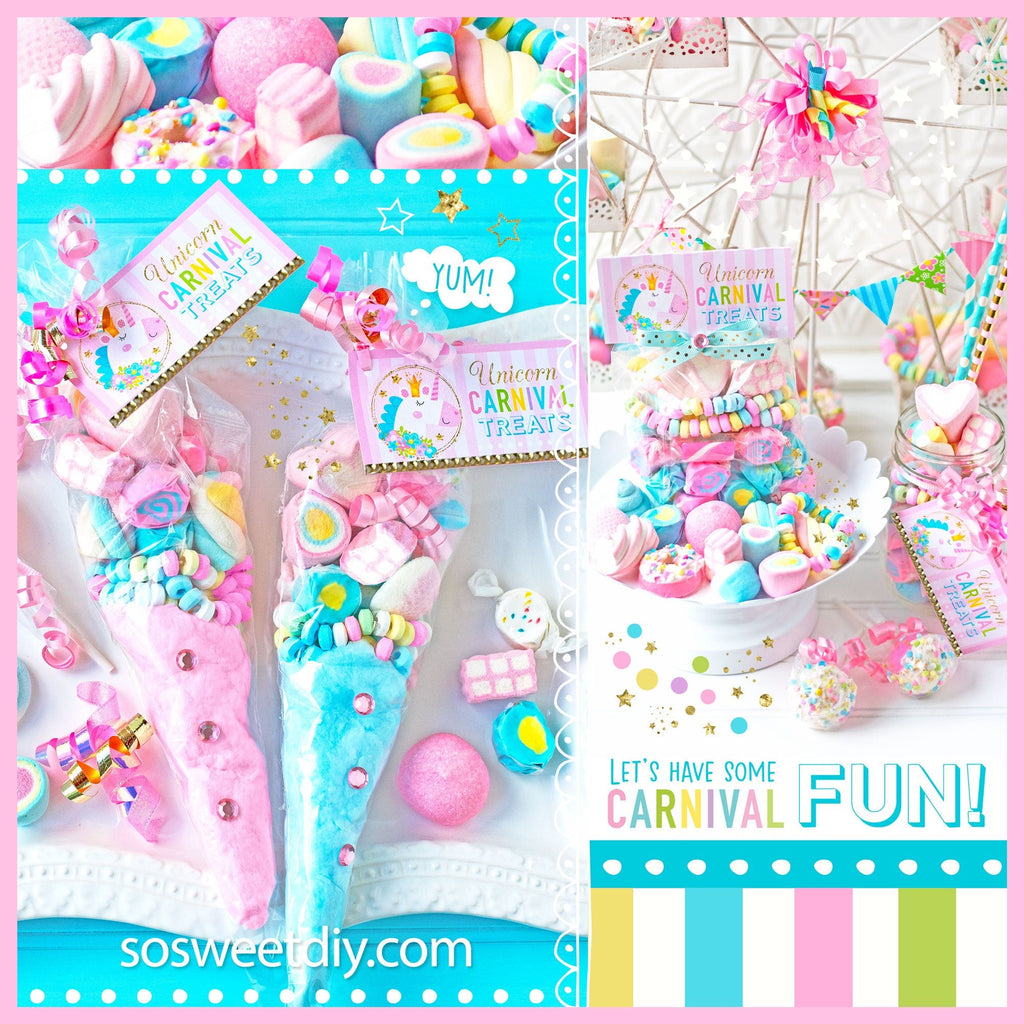 Unicorn Party Treat Toppers Printable Kit