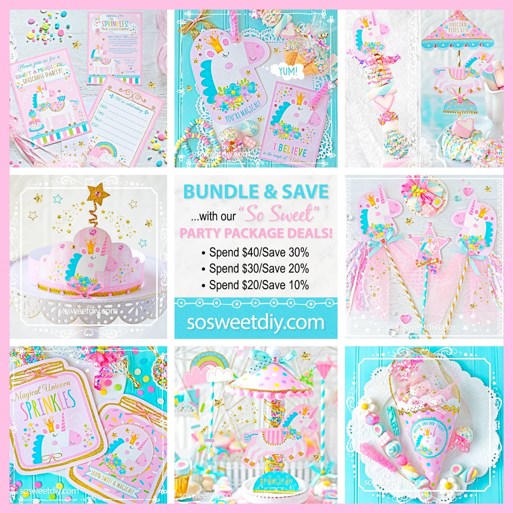 Unicorn Party Printables and DIY Unicorn Party Ideas