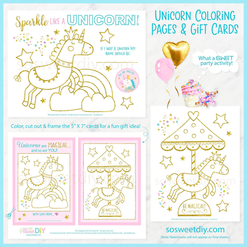Birthday Party Invitation Coloring Pages