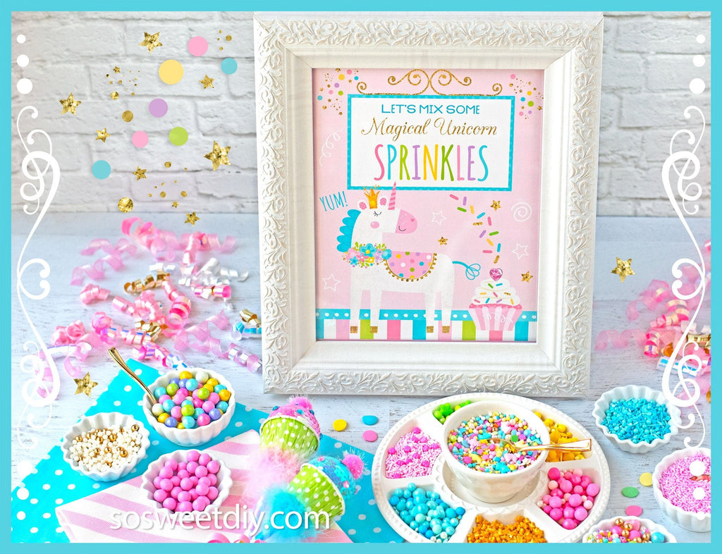 Unicorn DIY Sprinkles Party Printable Kit