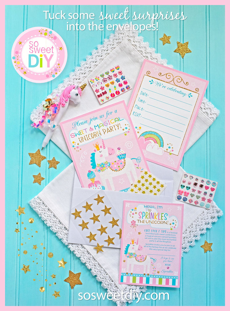 Unicorn Party Invitation Printable Kit